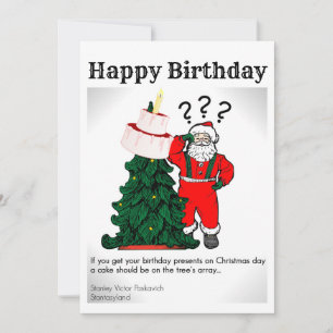 ハッピークリスマス誕生日デザイン カード