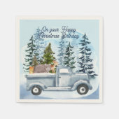 ハッピークリスマス誕生日ナプキンス スタンダードカクテルナプキン (正面)