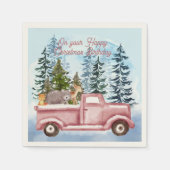 ハッピークリスマス誕生日 スタンダードカクテルナプキン (正面)