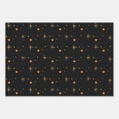 ハッピークリスマス金ゴールドとブラックラッピング紙 ラッピングペーパーシート (正面2)