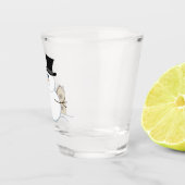 ハッピークリスマス雪だるまイラストレーション ショットグラス (右)