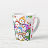 ハッピークリスマス雪だるまラテマグ カフェラテマグ (右アングル)