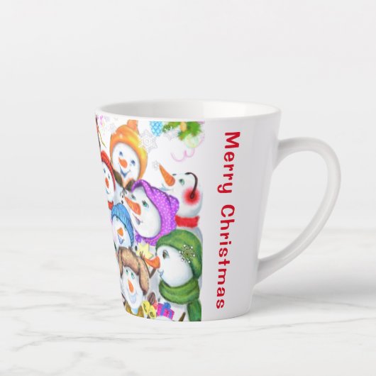 ハッピークリスマス雪だるまラテマグ カフェラテマグ (右)