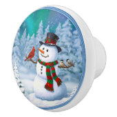 ハッピークリスマス雪だるま&バードウィンターシーン セラミックノブ (右)