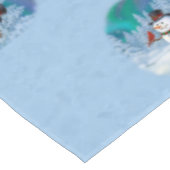 ハッピークリスマス雪だるま&バードウィンターシーン テーブルクロス (アングル)