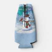 ハッピークリスマス雪だるま&バードウィンターシーン ボトルクーラー (裏面)