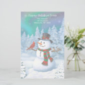 ハッピークリスマス雪だるま&バードウィンターシーン 便箋 (スタンド正面)
