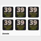 ハッピークリスマス39誕生日&メリークリスマス,名前をカスタムする スクエアシール (シート)