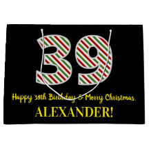 ハッピークリスマス39誕生日&メリークリスマス，名前をカスタムする