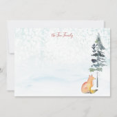 ハッピークリスマス ウィッシュ パーソナライズド フォックス ノートカード (正面)