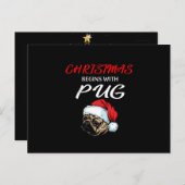 ハッピークリスマス|ウクレレ楽器クリスマスツリー ポストカード (正面/裏面)