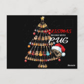 ハッピークリスマス|ウクレレ楽器クリスマスツリー ポストカード (裏面)