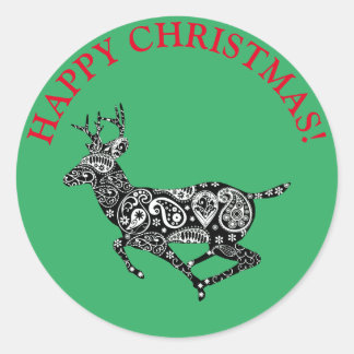 「ハッピークリスマス」クリスマスステッカー ラウンドシール
