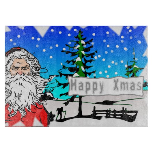 「ハッピークリスマス」サンタクロース カッティングボード (正面)