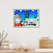 「ハッピークリスマス」サンタクロース ポスター (キッチン)
