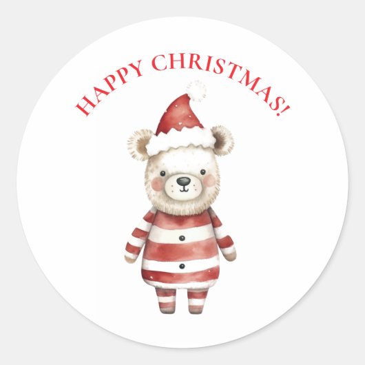 ハッピークリスマス ラウンドシール (正面)