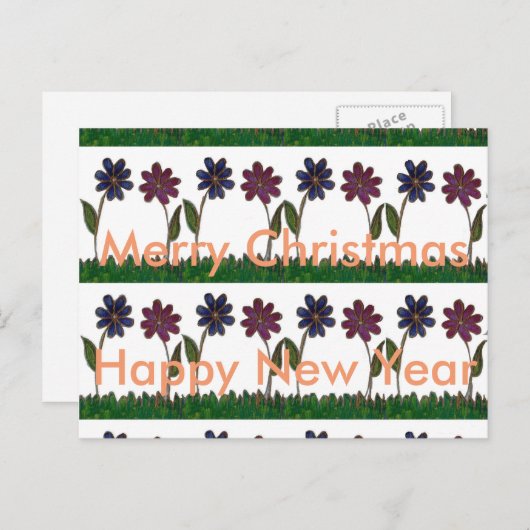 ハッピークリスマス&素敵なハッピーニューイヤーフローラ シーズンポストカード (正面/裏面)