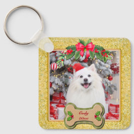 ハッピークリスマス I Woof You オリジナル犬グッズ キーホルダー