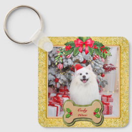ハッピークリスマス I Woof You オリジナル犬グッズ キーホルダー