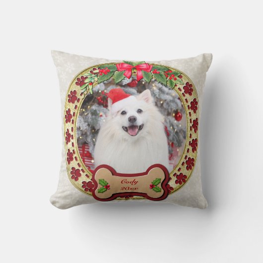 ハッピークリスマス I Woof You オリジナル犬グッズ クッション (正面)