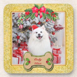ハッピークリスマス I Woof You オリジナル犬グッズ コースター