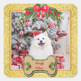 ハッピークリスマス I Woof You オリジナル犬グッズ スクエアシール