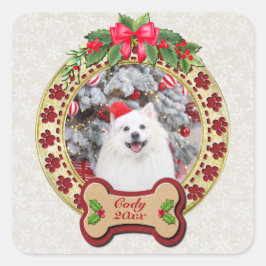 ハッピークリスマス I Woof You オリジナル犬グッズ スクエアシール