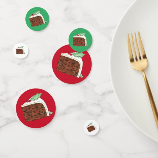 ハッピークリスマスUKイギリスのケーキスライス自家製 コンフェッティ (グループ)