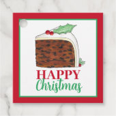 ハッピークリスマスUKイギリスのケーキスライス自家製 フェイバータグ (正面)