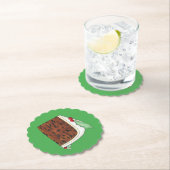 ハッピークリスマスUKイギリスのケーキスライス自家製 ペーパーコースター (インサイチュ)