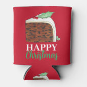 ハッピークリスマスUKイギリスのケーキスライス自家製 缶クーラー (正面)