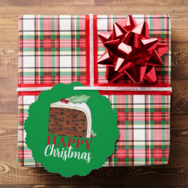 ハッピークリスマスUKブリティッシュケーキスライスフェスティバル オーナメントカード