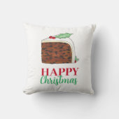 ハッピークリスマスUKブリティッシュケーキスライスフェスティバル クッション (正面)