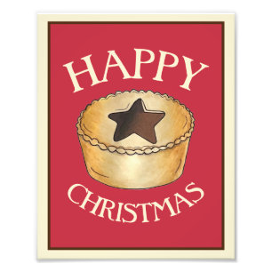 ハッピークリスマスUKブリティッシュミンセパイイラストレーション フォトプリント