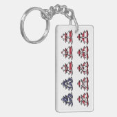 ハッピークリスマスUSA愛国的なクリスマスツリー キーホルダー (正面左)