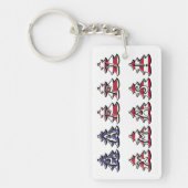 ハッピークリスマスUSA愛国的なクリスマスツリー キーホルダー (正面)