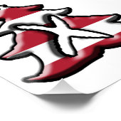 ハッピークリスマスUSA愛国的なクリスマスツリー ポスター (コーナー)