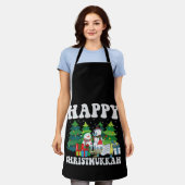 ハッピークリスムカおもしろいーHanukkahクリスマスプレゼント エプロン (着用した状態)
