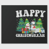 ハッピークリスムカおもしろいーHanukkahクリスマスプレゼント ラッピングペーパー (フラット)