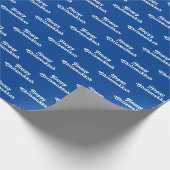 ハッピークリスムカブルーホワイトユダヤ教の休日かわいい ラッピングペーパー (角)