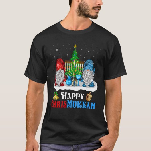 ハッピークリスムカ格言クリスマスアンドハヌカ Tシャツ (正面)
