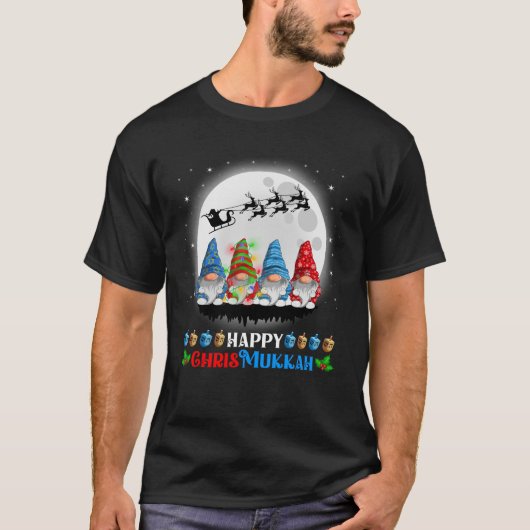 ハッピークリスムカ格言クリスマスハヌカ Tシャツ (正面)