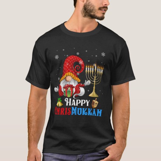 ハッピークリスムカ格言クリスマスハヌカ Tシャツ (正面)