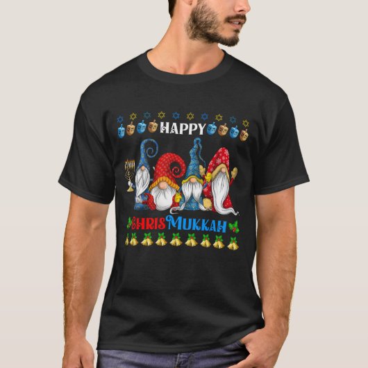 ハッピークリスムカ格言クリスマスハヌカ Tシャツ (正面)