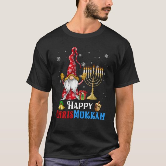 ハッピークリスムカ格言クリスマスハヌカ Tシャツ (正面)