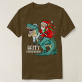 ハッピークリスムカHanukkahクリスマスTレックス恐竜 Tシャツ (デザイン正面)