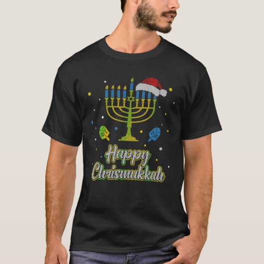 ハッピークリスムッカ醜いハヌッカセーターのクリスマス Tシャツ (正面)