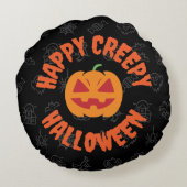 ハッピークリーミーなハロウィーン – 円形 ラウンドクッション (裏面)