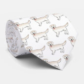 ハッピークリームゴールデンレトリエバー漫画の犬パターン ネクタイ (ロール)