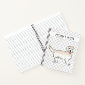 ハッピークリームゴールデンレトリバーと前足と文字 ノートブック (内部)